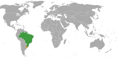 Uruguay Lage auf Weltkarte