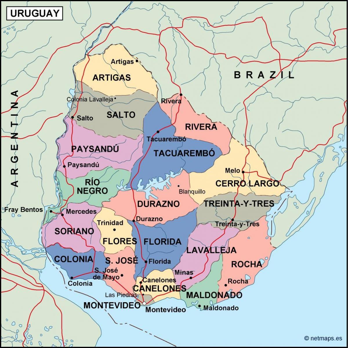 Karte von maldonado, Uruguay