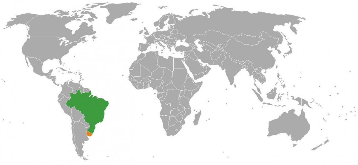 Uruguay Lage auf Weltkarte
