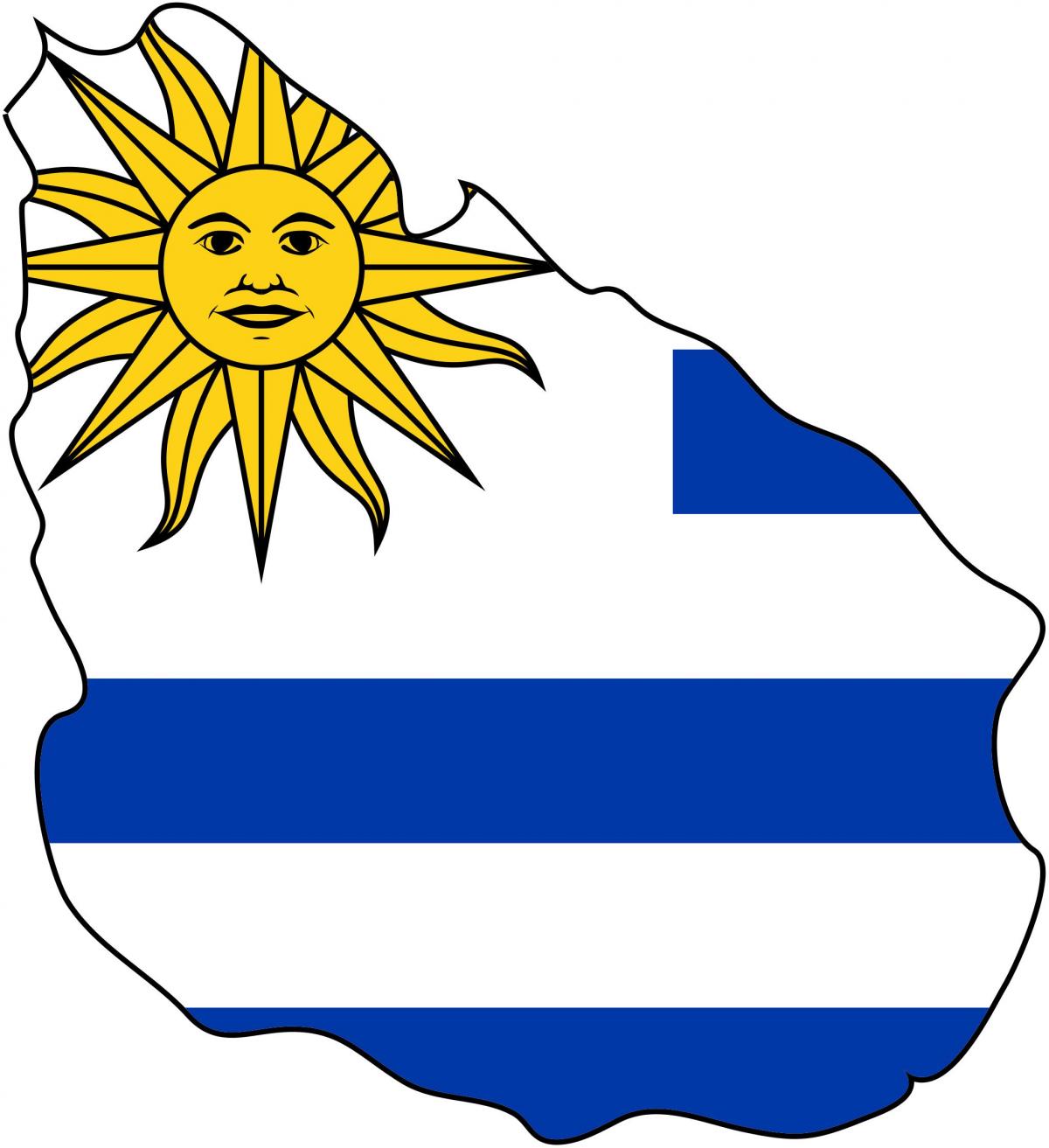 Karte von Uruguay-Flagge