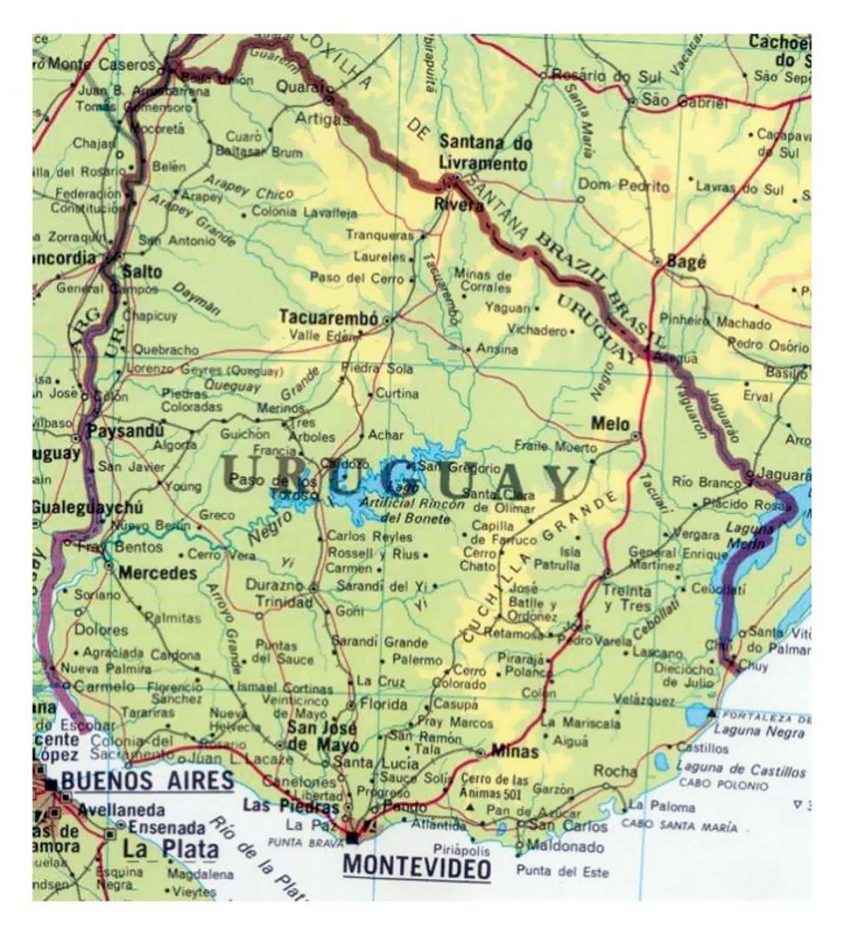 Karte von Uruguay