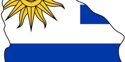 Karte von Uruguay-Flagge