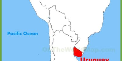 Karte von Uruguay-Südamerika